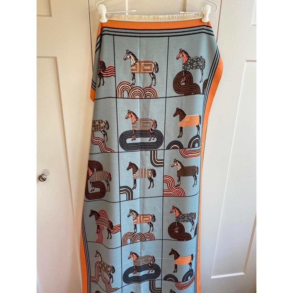 Horse Womens Soft Silky Scarf Wrap Shawl Throw OS Vibes Equestrian
